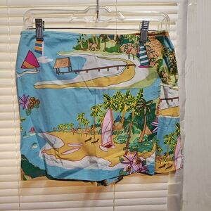 Boston Proper Multicolor Tropical Print Skort